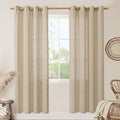 Semi Sheer Linen Curtains 80 Inch Length by LAMIT