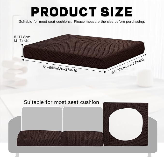 8Pcs Outdoor Cushion Covers, Elastic Patio Cushion Covers | Washable, - Image 2