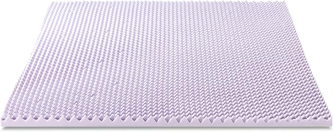 Best Price Mattress 1.5 Inch Egg Crate Memory Foam Mattress Topper with Soothing Lavender Infusion, CertiPUR-US Certified, Dorm Essentials, Queen