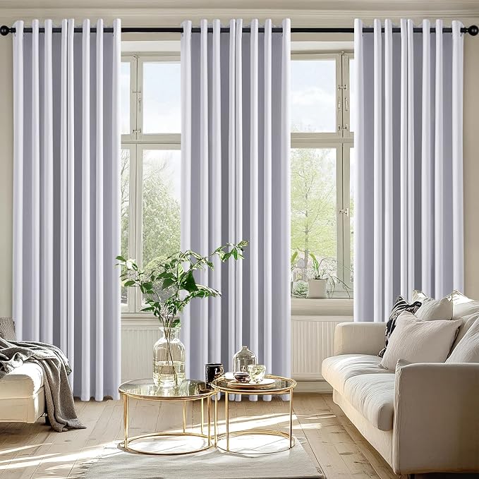 MIULEE Blackout Curtains for Bedroom 2 Panels 50x84 Inch Long Greyish White | - Image 6