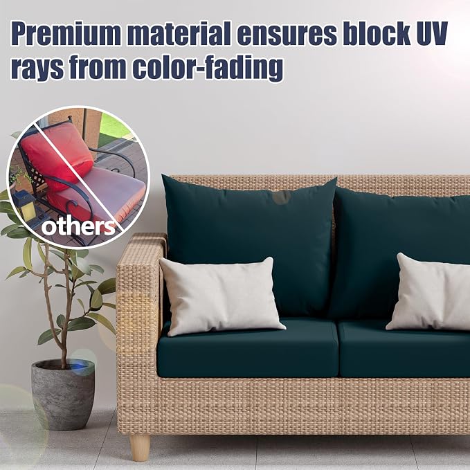 8Pcs Outdoor Cushion Covers, Stretch Patio Furniture Couch Chair Slipcovers | - Image 6