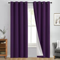 Yakamok Purple 100% Blackout Curtains 63 Inches Long by Yakamok