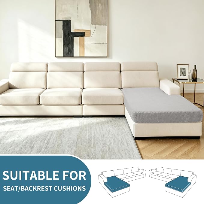 XINEAGE Chaise Cover for L Shaped Sofa, Sectional Couch Covers for Pets - Image 2
