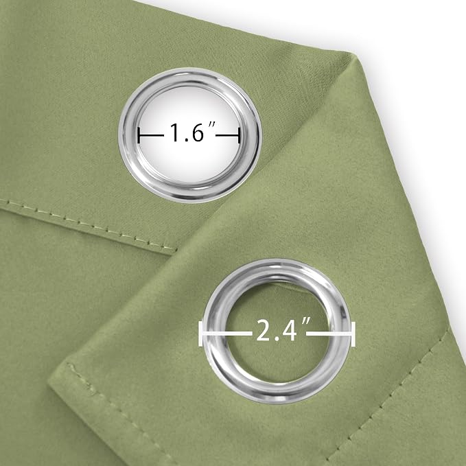 Blackout Curtains 42 x 63 inch/Sage Green Curtains Set of 2 Panels/Thermal - Image 5