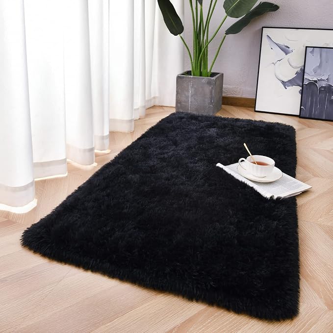 Chicrug Soft Runner Rug for Bedroom Living Room Plush Fluffy Rugs 2x4 | Shag - Image 3