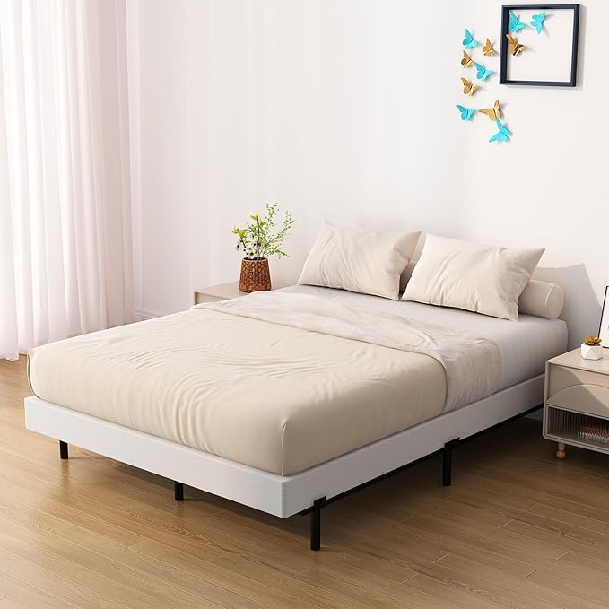 Box Spring for Queen Bed Bed Base 6 Inch, Low Profile Metal Queen Box Spring with Fabric Cover, 3000 Lbs Max Weight Capacity Mattress Foundation, Noise-Free, Easy Assembly