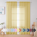 Simplebrand Yellow Sheer Curtains 84 Inches Long, Light Filtering Rod Pocket by Simplebrand
