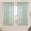 Light Sage Linen Curtains 45 Inches Long by LAMIT