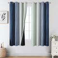 Sage Green and Navy Blue Ombre Blackout Curtains by ESTELARTEXTILER