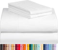 LuxClub 4 PC Queen Sheet Set, Deep Pockets Wrinkle Free Cooling Bed Sheets Hotel Bedding for Women, Men, Kids & Teens, Includes 1 Fitted Sheet, 1 Flat Sheet and 2 Pillowcases - Silky Soft White