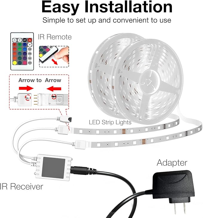 DAYBETTER 65.6ft WiFi Smart Led Lights Strip with Tuya App Control for Bedroom Decoration Work with Alexa and Google Assistant(2 Rolls of 32.8ft)