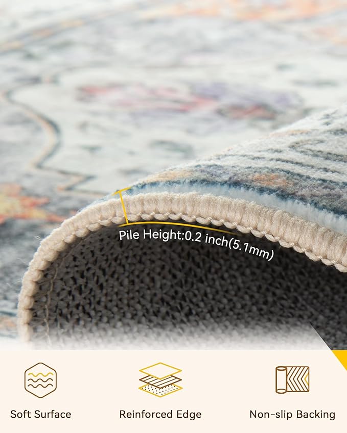 RELEANY Washable Area Rug, Runner 2'x10', Water Repellent, Pet Friendly - Image 5