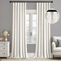 MIULEE Velvet Curtains 50W x 120L 2 Panels Ivory Blackout Curtains | Luxury by MIULEE