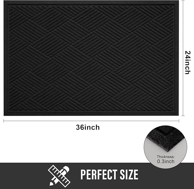 Sturdy Front Door Mat, Absorbent Muddy Dirt Resist Welcome Door Mats Outdoor - Image 2