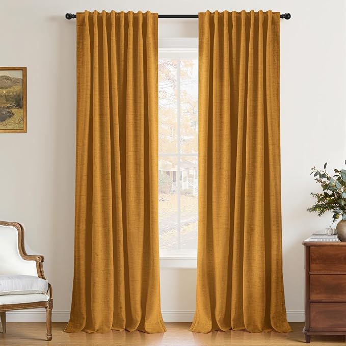 INOVADAY 100% Blackout Linen Curtains by INOVADAY