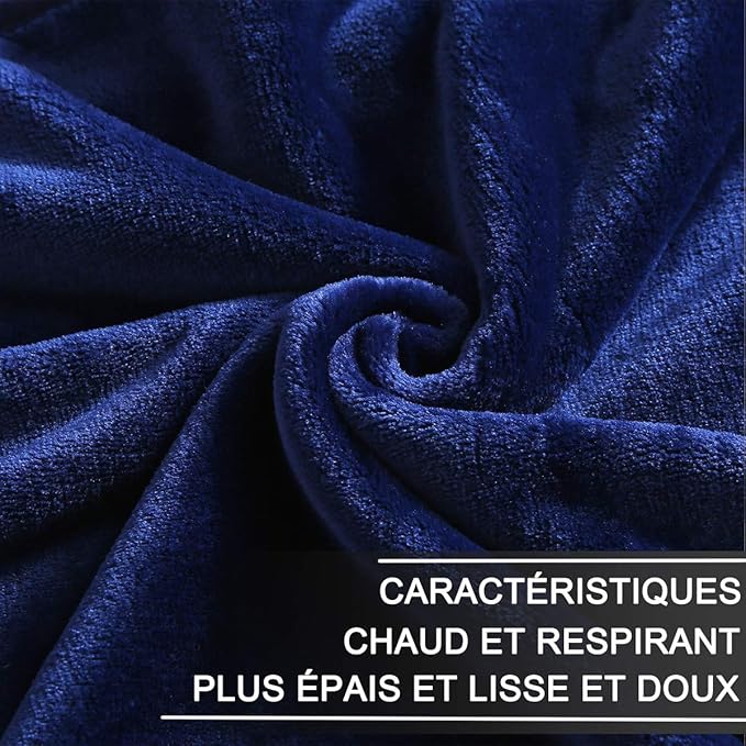 HOZY Soft Blanket Twin Size Fleece Warm Fuzzy Throw Blankets for The Bed Sofa Lightweight 350GSM Royal Blue 66"*90"