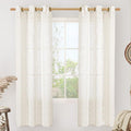 Cream Linen Curtains 72 inches Long by LAMIT