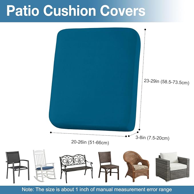 Waterproof Outdoor Cushion Covers, Stretch Patio Slipcovers | UV Resistant - Image 6