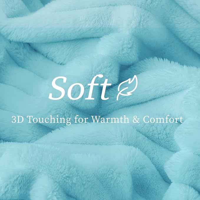 BEDELITE Striped Fleece Throw Blanket, Sky Blue, Soft Cozy, Lightweight Warm - Image 6