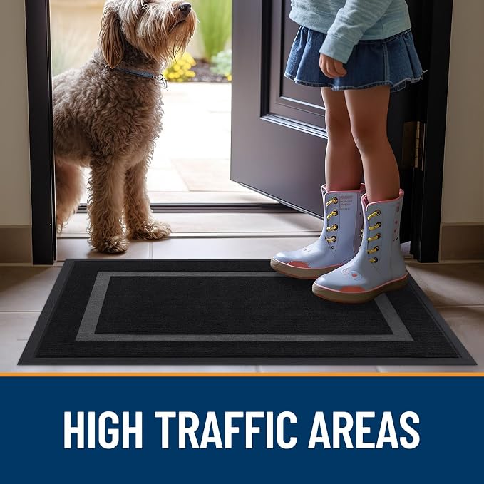 OLANLY Front Door Mat Outside 33x21, All-Season Heavy-Duty Rubber Doormat | - Image 7