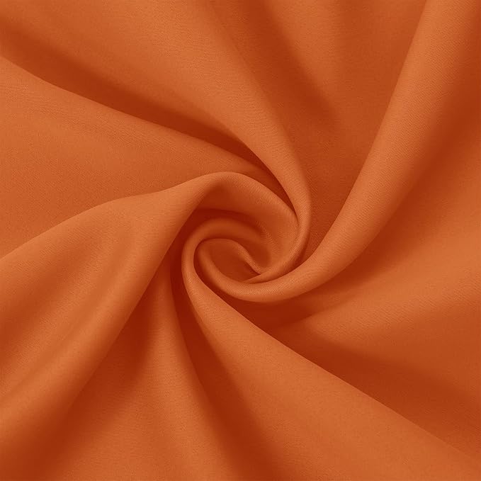 Orange Blackout Curtains 66 x 63 Inch Length/Set of 2 Curtain Panels/Thermal - Image 5