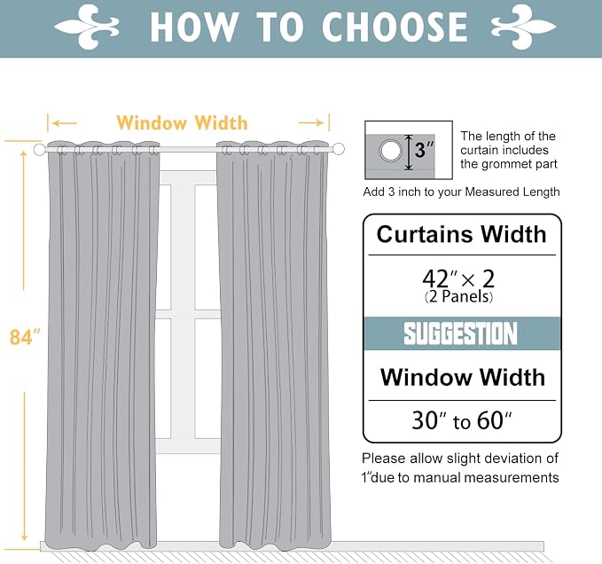 ChrisDowa Blackout Curtains for Bedroom and Living Room 84 Inches Long | 2 - Image 5