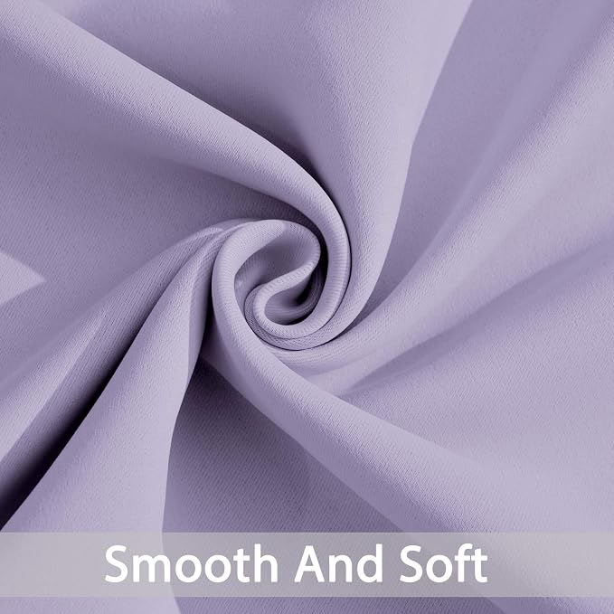 Yakamok Lilac Room Darkening Curtains 84 inch Lavender Sliding Door Drapes | 1 - Image 4