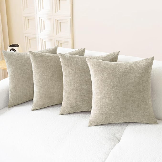 CaliTime Decorative Couch Throw Pillow Covers 18 X 18 Inches Light Taupe | Pack by CaliTime