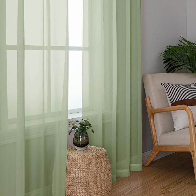 Sheer Curtains 78 inches Long 2 Panels Set - Image 3