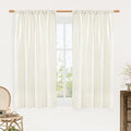 Semi Sheer Cream Linen Curtains 54 Inch Length by LAMIT