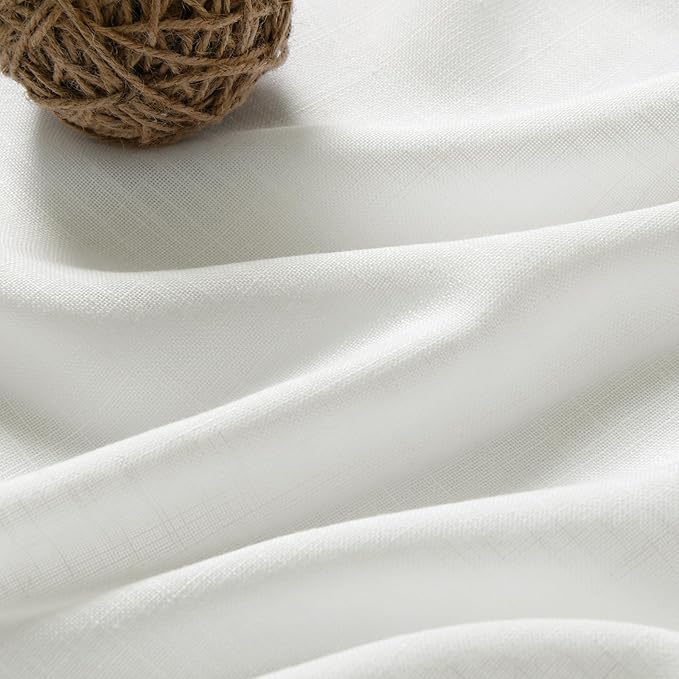 Linen Curtains 84 Inch Length 2 Panels Set, Ivory - Image 5