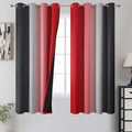 Red and Black Ombre Blackout Bedroom Curtains 63 Inch Long | Room Darkening by ESTELARTEXTILER