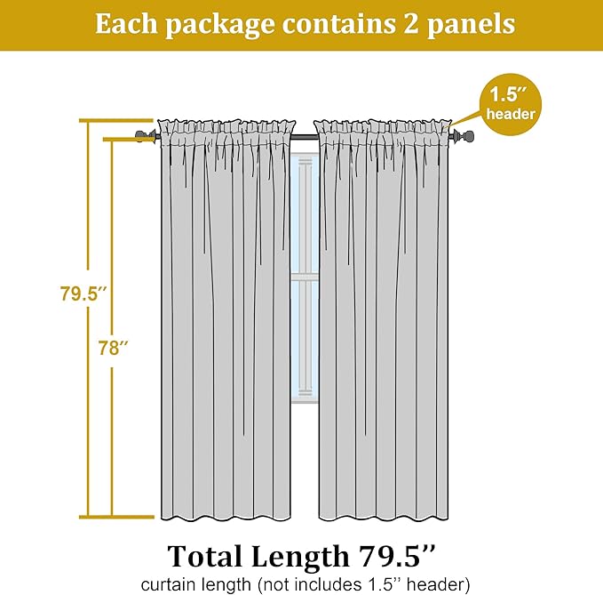OWENIE Sheer Orange Curtains, Sheer Curtains 78 inch Length 2 Panels Set, Rod Pocket Voile Fimly Sheer Drapes for Living Room/Bedroom, 2pcs, Each 42" W x 78" L