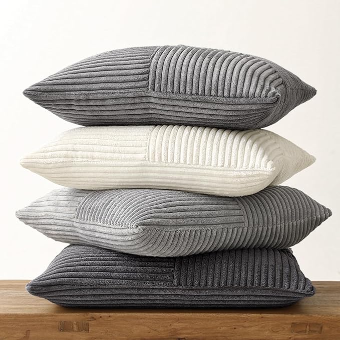 MIULEE Neutral Grey Decorative Throw Pillow Covers 18x18 Inch Set of 4 Modern - Image 6
