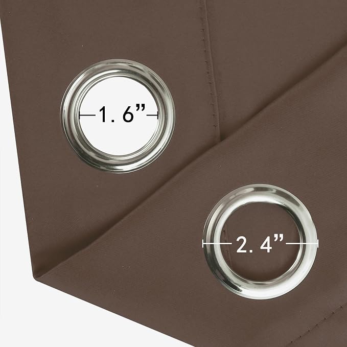 Chocolate Brown Blackout Curtains 34 x 54 Inch Length/Set of 2 Curtain - Image 5