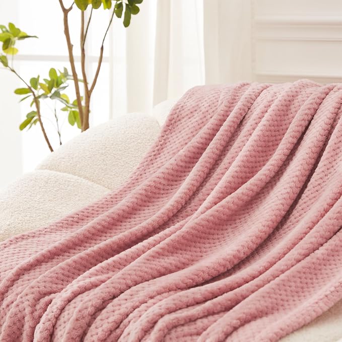 Exclusivo Mezcla Soft Waffle Fleece Bed Blanket Queen Size, Cozy Flannel - Image 5