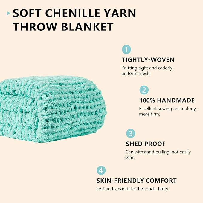 L'AGRATY Chunky Knit Throw Blanket - Image 2