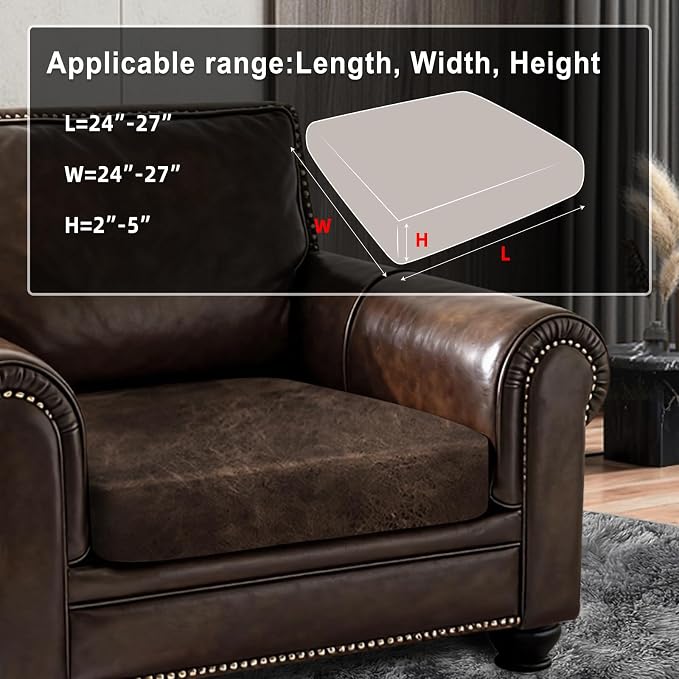 ANARACHON Leather Look Couch Cushion Covers Sofa Seat Slipcovers Sets Couches - Image 3