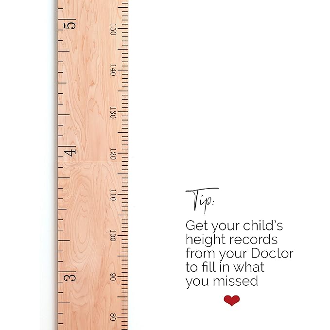 HEADWATERS STUDIO Wooden Growth Chart for Wall - Size Height Chart for Kids, Growth Measuring Board and Kids Height Wall Chart, Growth Chart for Kids, Height Chart for Wall - Natural (63"x6.7")