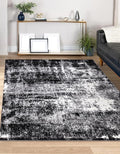 Keen Home Design Area Rugs - 8x10 Non-Shedding, Abstract Rugs for Kitchen, Living Room, Bedroom, Dining Room, Entryway - Size: 7'3" x 10'2", Abstract Black