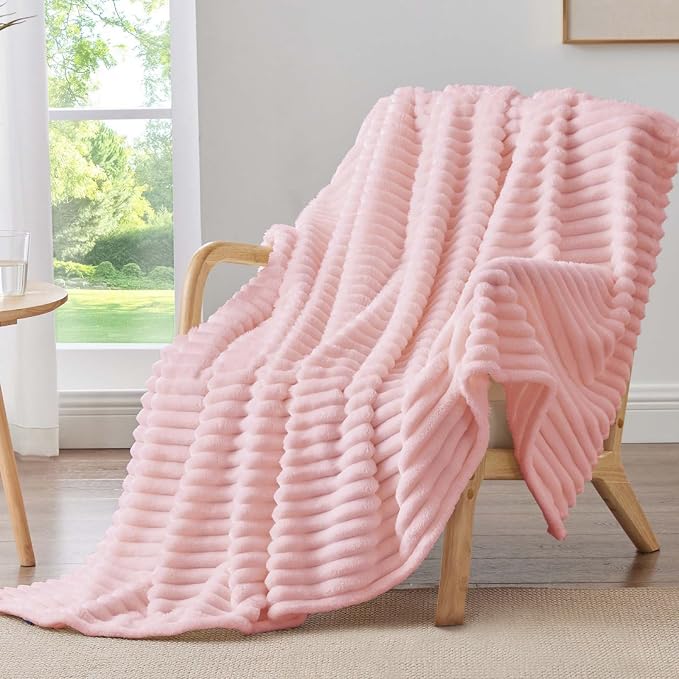 BEDELITE Striped Fleece Throw Blanket, Soft Cozy, Lightweight Warm, Machine by BEDELITE