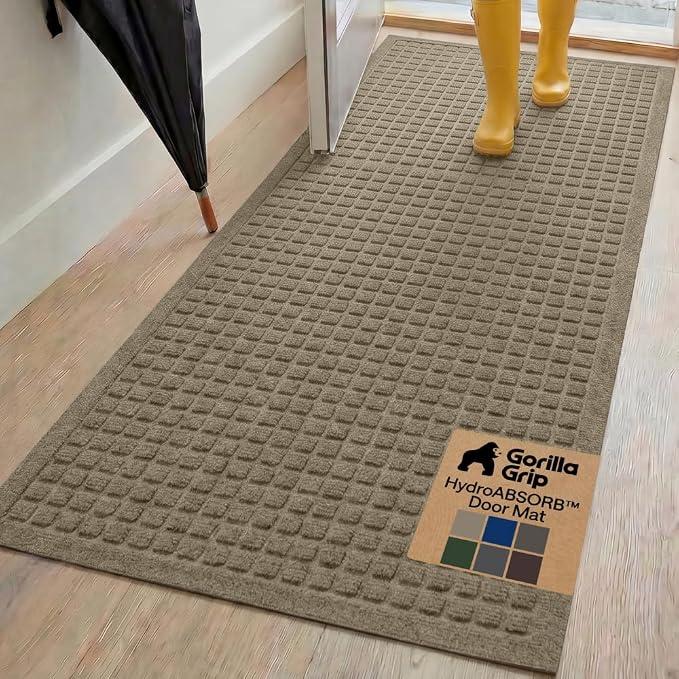 GORILLA GRIP® Ultra Absorbent Front Door Mat Outside Entrance 72x24, Traps Dirt by Unknown