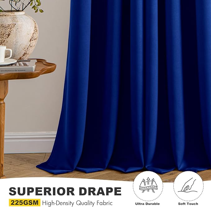MIULEE Blackout Curtains for Bedroom 2 Panels 40 x 72 Inch Long Royal Blue | - Image 5
