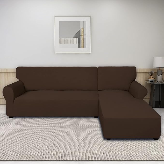 PureFit Stretch Sectional Couch Covers 2 pcs Non Slip L Shape Sofa Cover | - Image 2