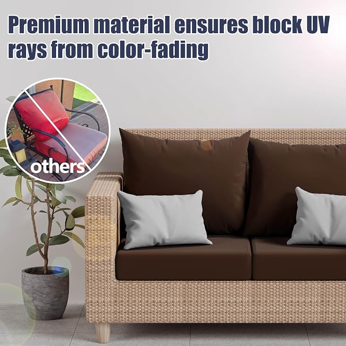 8Pcs Outdoor Cushion Covers, Stretch Patio Furniture Couch Chair Slipcovers | - Image 3