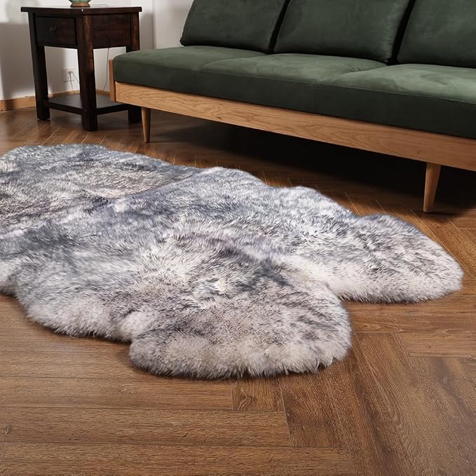 LLB Genuine Sheepskin Area Rug Wool Rug Fur Carpet Fluffy Shaggy Fur Rug - Image 6