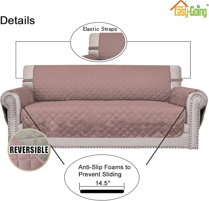 Easy-Going Reversible Couch Cover, 2 Cushion Sofa, Water Resistant Mat - Image 3