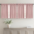 MIULEE 4-Panel 36 Inch Blackout Kitchen Tier Curtains Over Sink Light Pink | by MIULEE