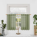 Semi Sheer Linen Curtains 36 Inch Length by LAMIT