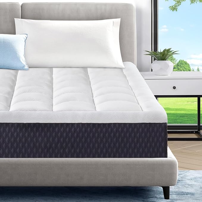 ONENICE 10 Inch Twin Mattress for Single Bed, Breathable Gel-Memory Foam Plus Pillowtop Mattress in a Box for Pressure Relief, CertiPUR-US Certified, Fiberglass-Free